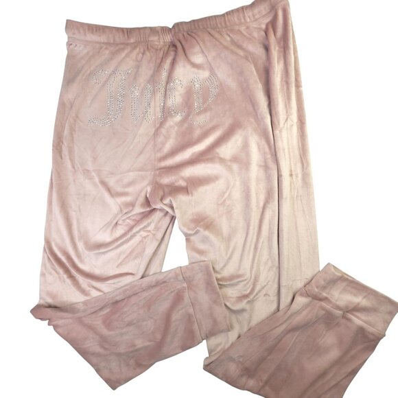 Juicy Couture Other - Juicy Couture Sleepwear Pants Womens Large Pink Velour Juicy Rhinestone Lounge